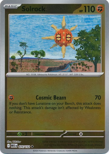 Mega Evolution Solrock #075/132 Reverse Holo