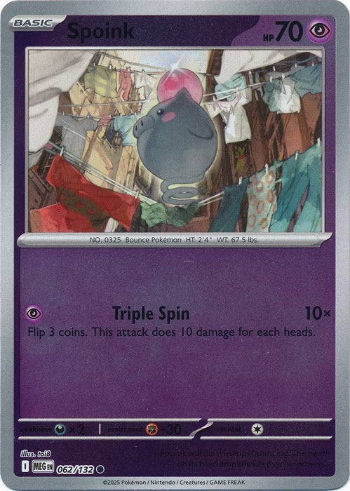 Mega Evolution Spoink #062/132 Reverse Holo