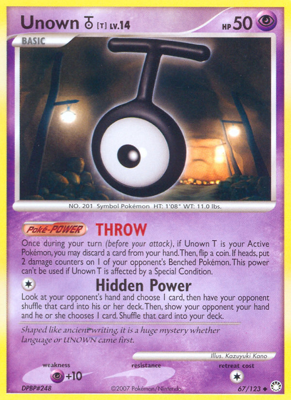 Mysterious Treasures Unown T #67/123