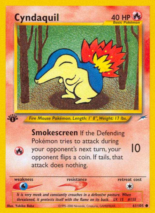 Neo Destiny Cyndaquil #61/105 first edition