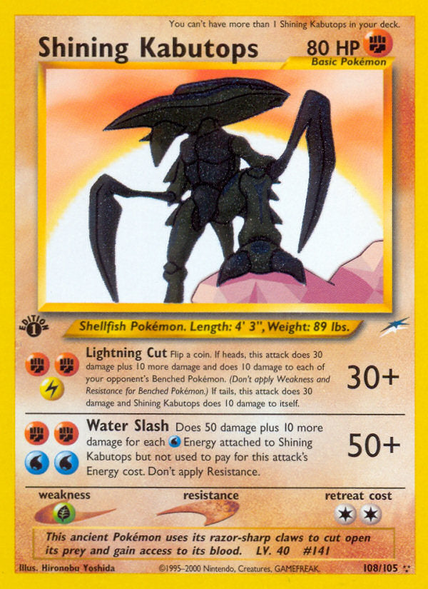 Neo Destiny Holo Shining Kabutops #108/105 first edition