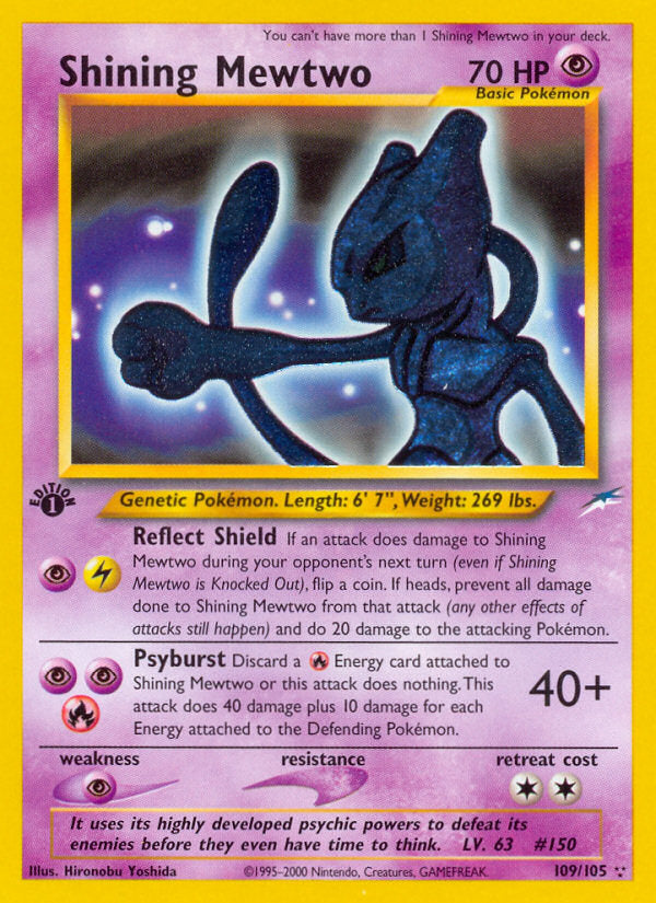 Neo Destiny Shining Mewtwo 109/105 First Edition Pokémon kaart