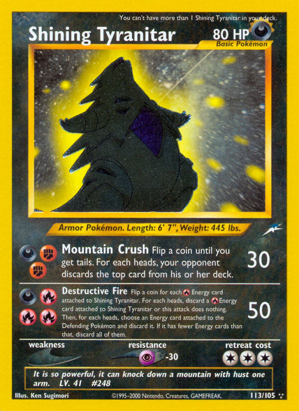 Neo Destiny Holo Shining Tyranitar #113/105 unlimited
