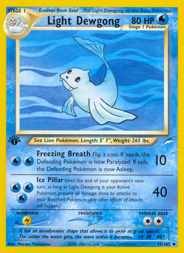 Neo Destiny Light Dewgong #45/105 first edition