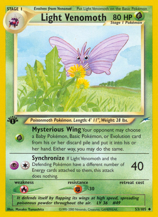 Neo Destiny Light Venomoth #53/105 first edition