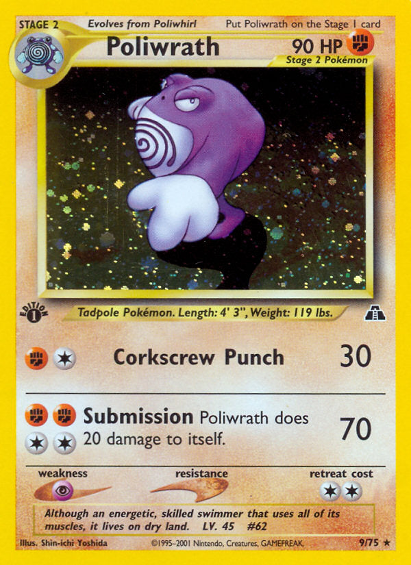 Neo Discovery Holo Poliwrath #9/75 first edition