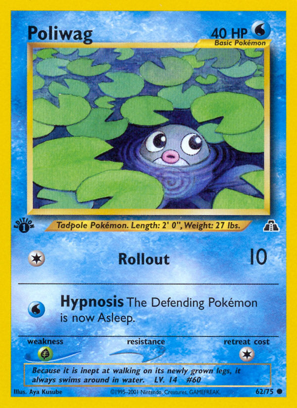 Neo Discovery Poliwag #62/75 first edition