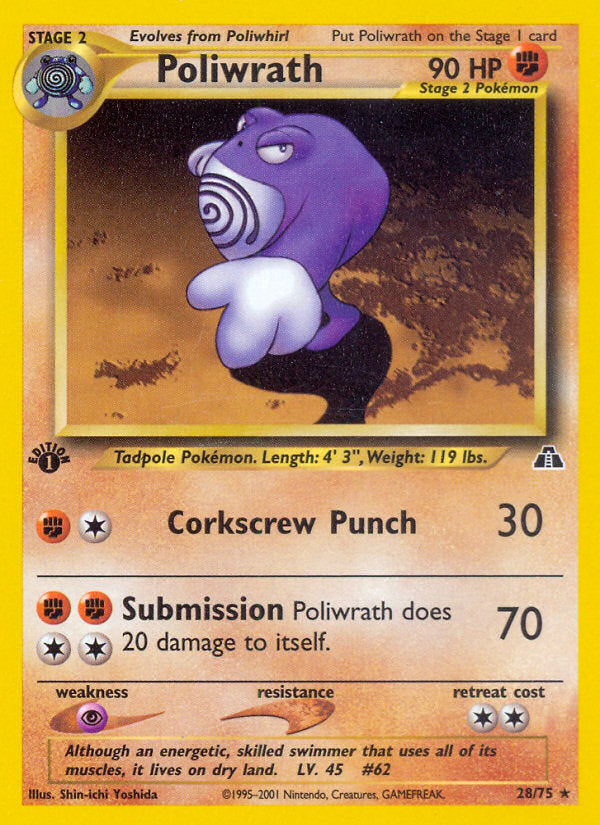 Neo Discovery Poliwrath #28/75 first edition