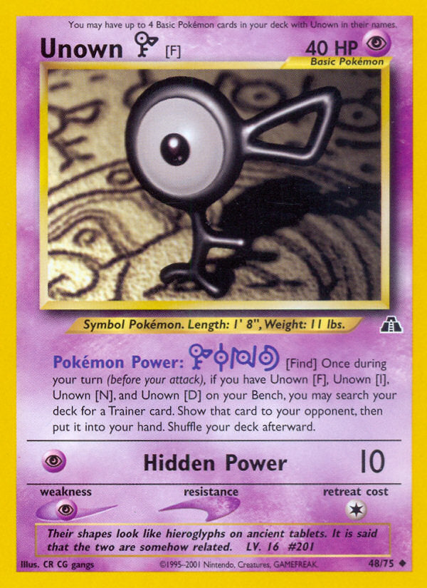 Neo Discovery Unown F #48/75 unlimited