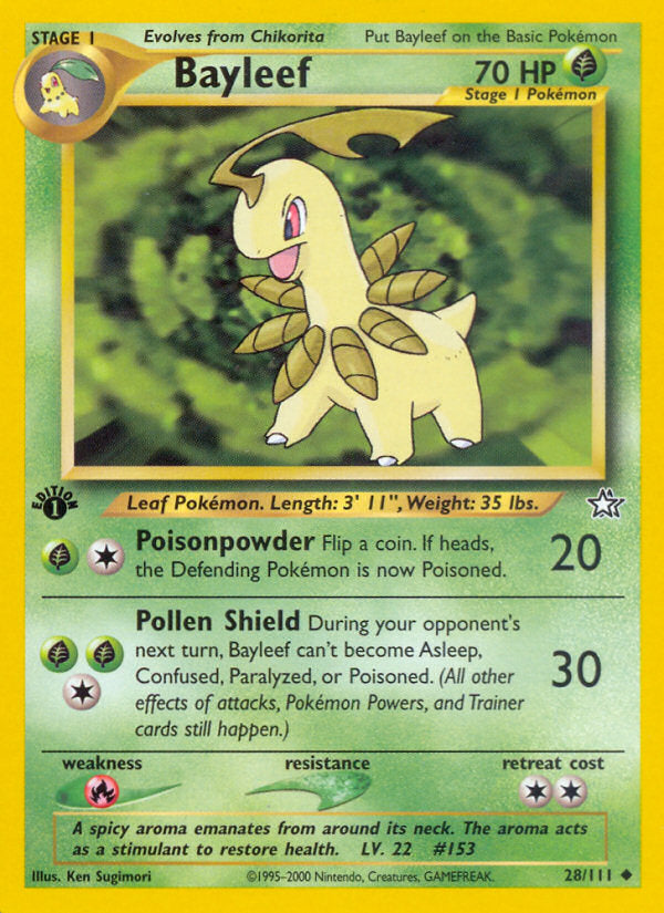 Neo Genesis Bayleef #28/111 first edition