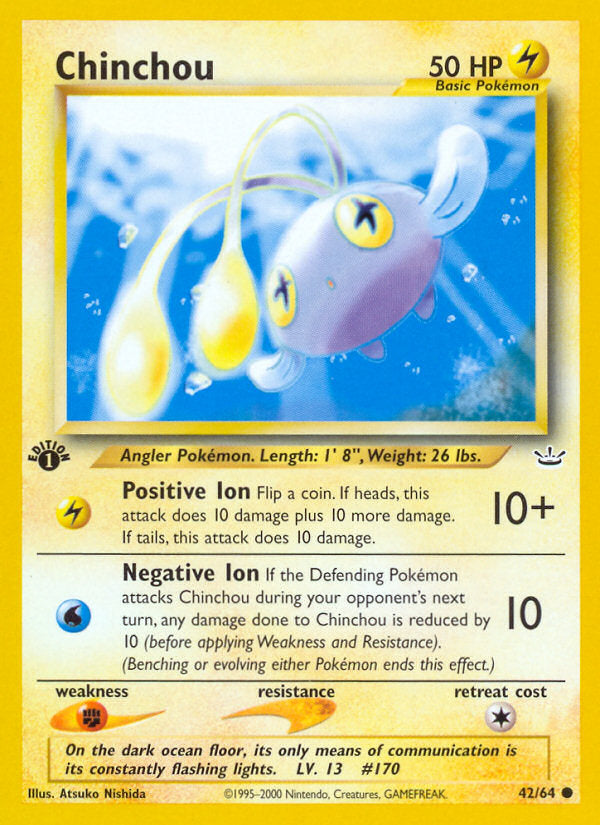 Neo Revelation Chinchou #42/64 first edition