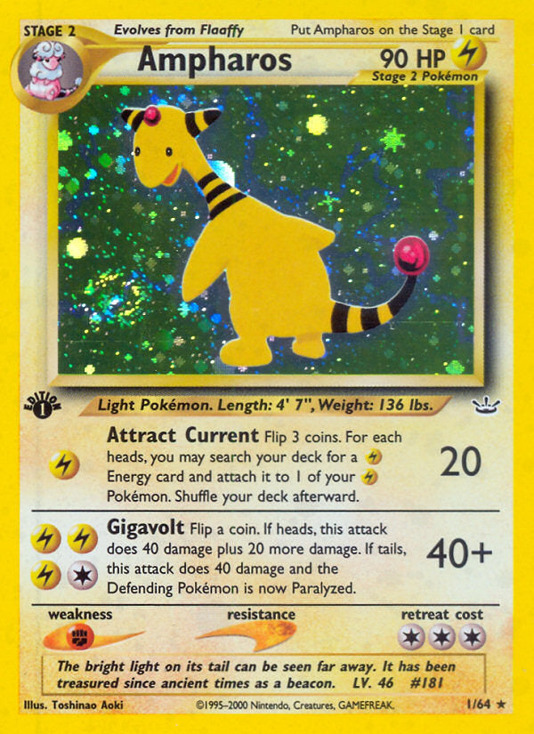 Neo Revelation Holo Ampharos #1/64 first edition