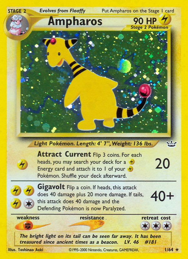 Neo Revelation Holo Ampharos #1/64 unlimited