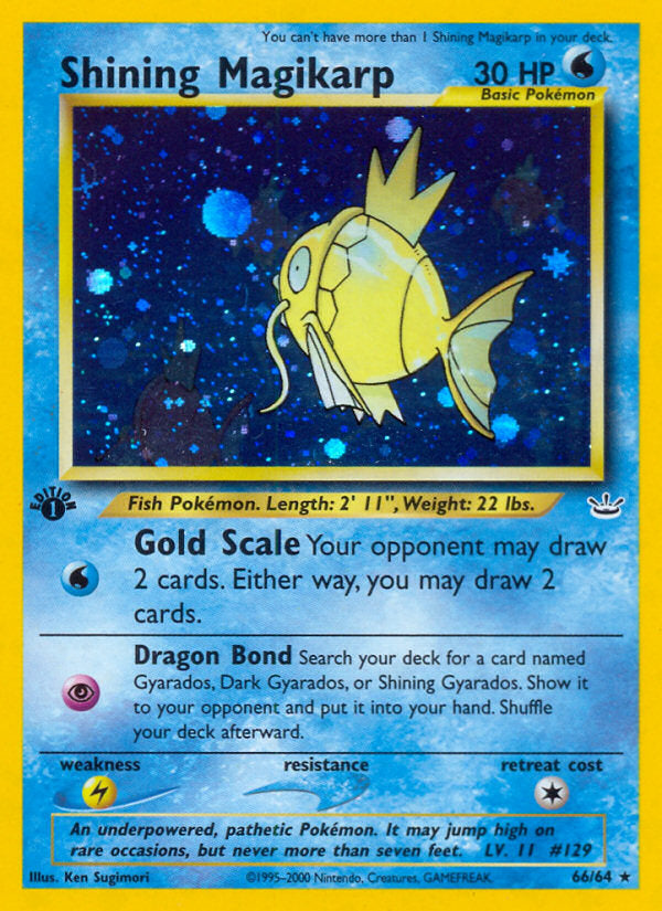 Neo Revelation Holo Shining Magikarp #66/64 first edition