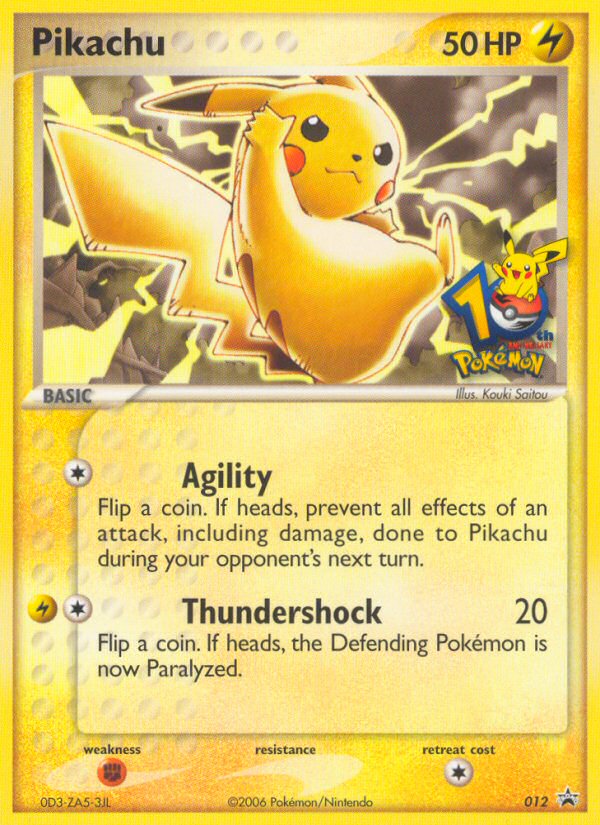Nintendo Promos Holo Pikachu #12 Anniversary