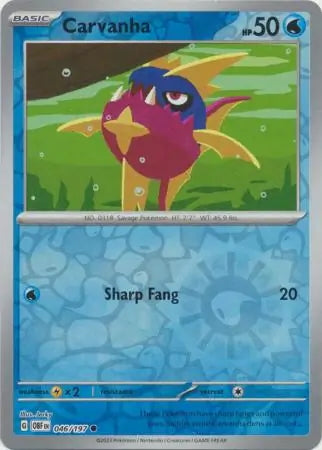 Obsidian Flames Carvanha #46/197 reverse holo
