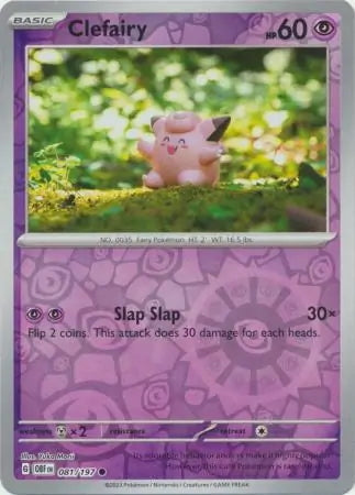 Obsidian Flames Clefairy #81/197 reverse holo