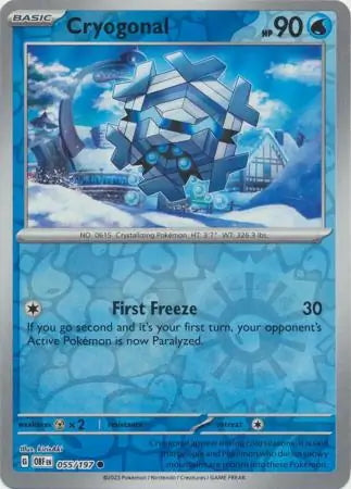 Obsidian Flames Cryogonal #55/197 reverse holo