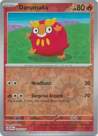 Obsidian Flames Darumaka #34/197 reverse holo