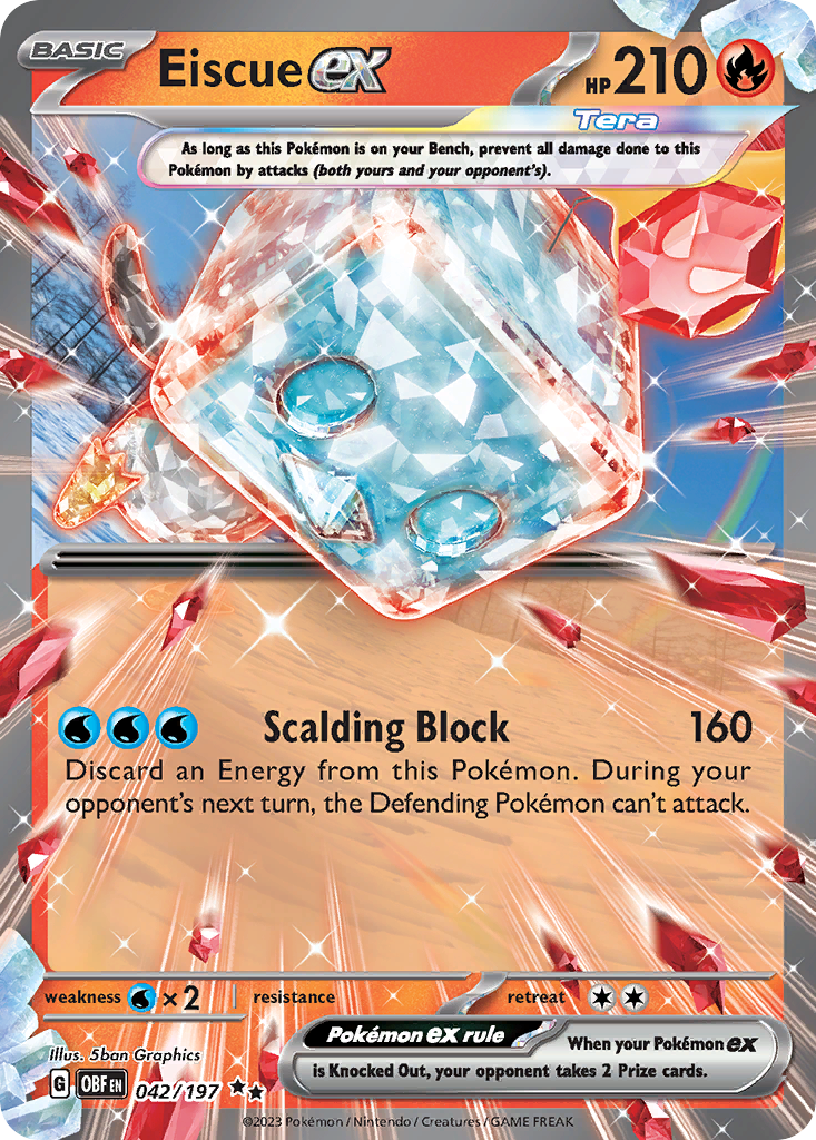 Obsidian Flames Eiscue EX #42/197