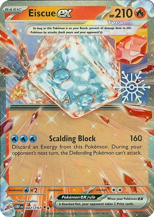 Obsidian Flames Eiscue EX #42/197 Snowflake Promo