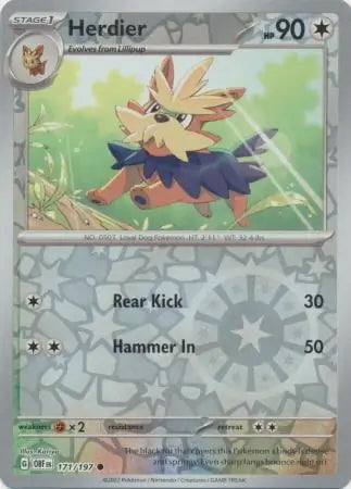 Obsidian Flames Herdier #171/197 reverse holo