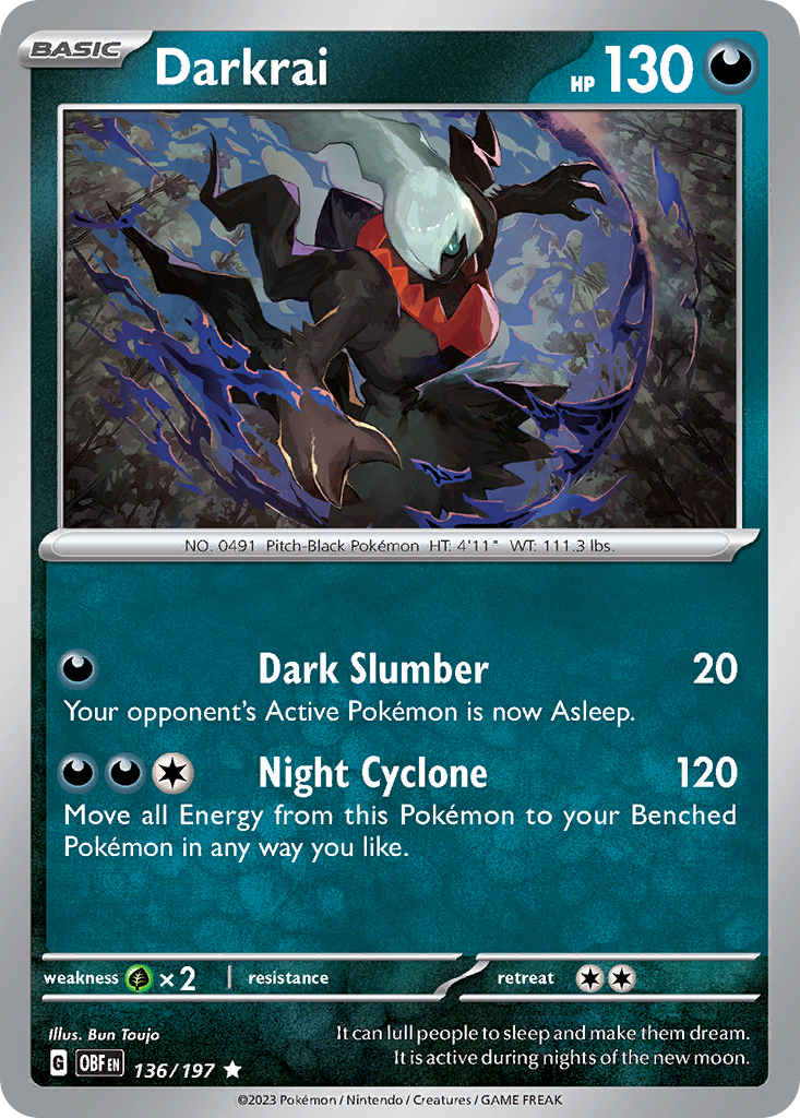 Obsidian Flames Holo Darkrai #136/197