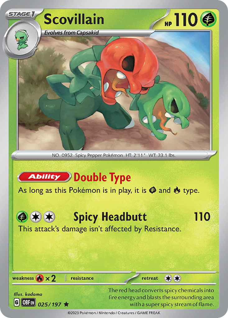 Obsidian Flames Holo Scovillain #25/197