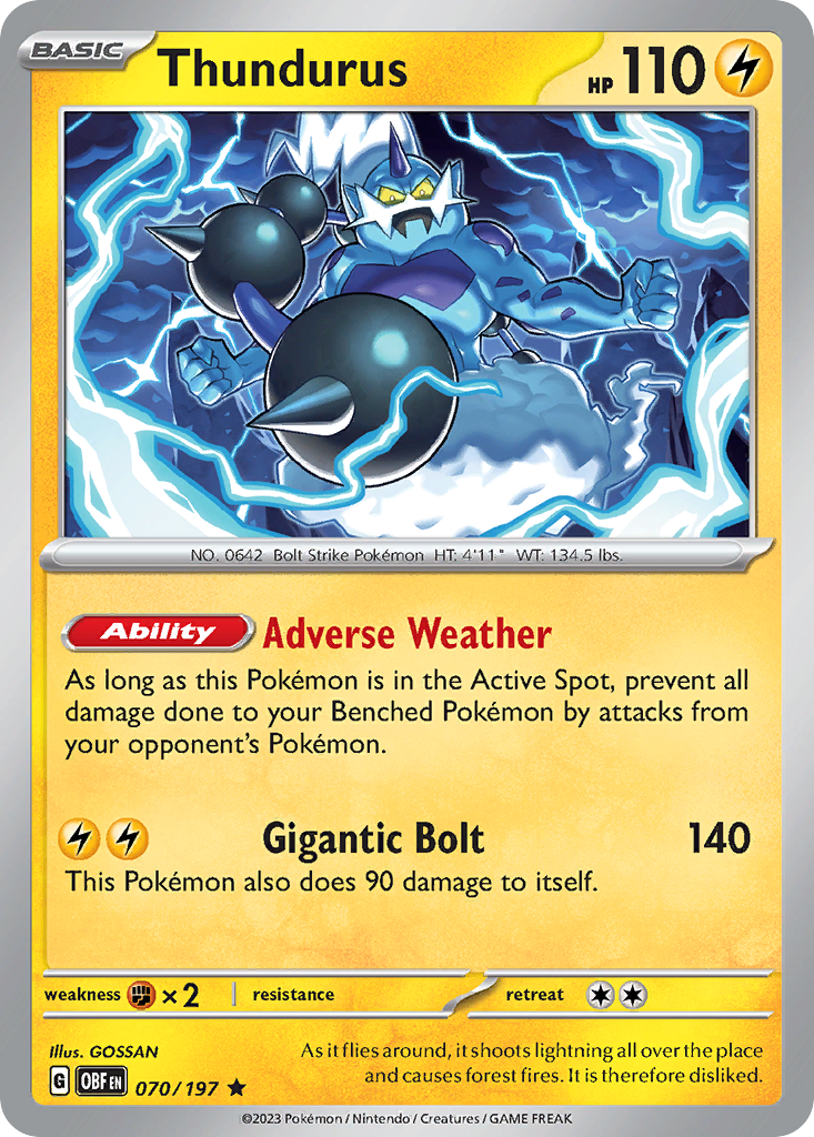 Obsidian Flames Holo Thundurus #70/197