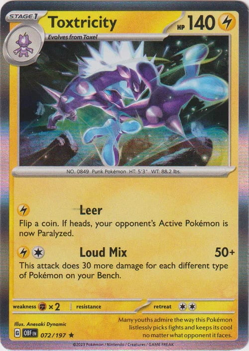 Obsidian Flames Holo Toxtricity #72/197