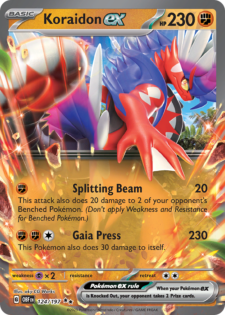 Obsidian Flames Koraidon EX #124/197