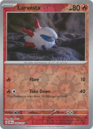 Obsidian Flames Larvesta #40/197 reverse holo
