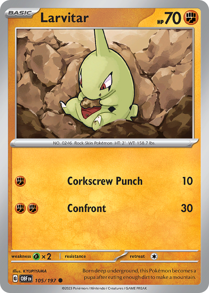 Obsidian Flames Larvitar #105/197