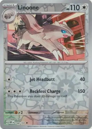 Obsidian Flames Linoone #168/197 reverse holo