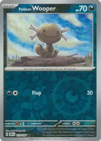 Obsidian Flames Paldean Wooper #127/197 reverse holo