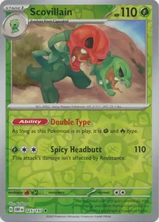 Obsidian Flames Scovillain #25/197 reverse holo