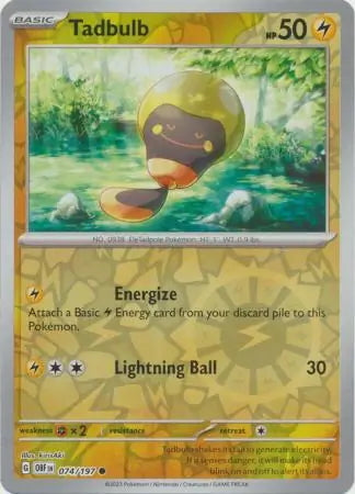 Obsidian Flames Tadbulb #74/197 reverse holo