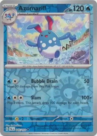 Paldea Evolved Azumarill #45/193 reverse holo