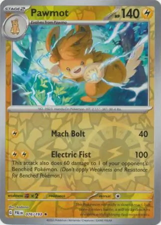 Paldea Evolved Pawmot #76/193 reverse holo