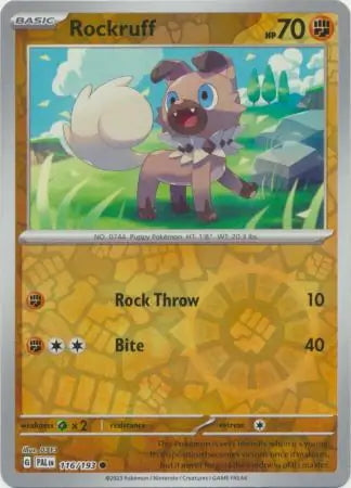 Paldea Evolved Rockruff #116/193 reverse holo