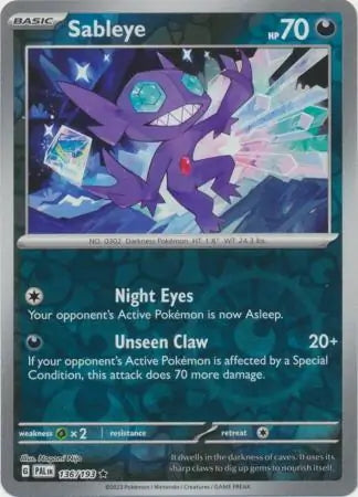 Paldea Evolved Sableye #136/193 reverse holo