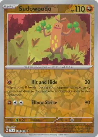 Paldea Evolved Sudowoodo #109/193 reverse holo
