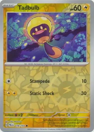 Paldea Evolved Tadbulb #78/193 reverse holo
