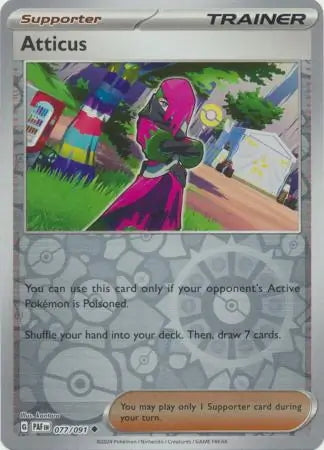 Paldean Fates Atticus #77/91 reverse holo