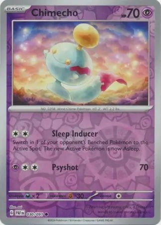 Paldean Fates Chimecho #30/91 reverse holo