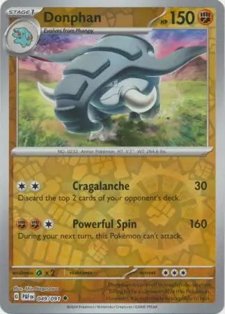 Paldean Fates Donphan #49/91 reverse holo