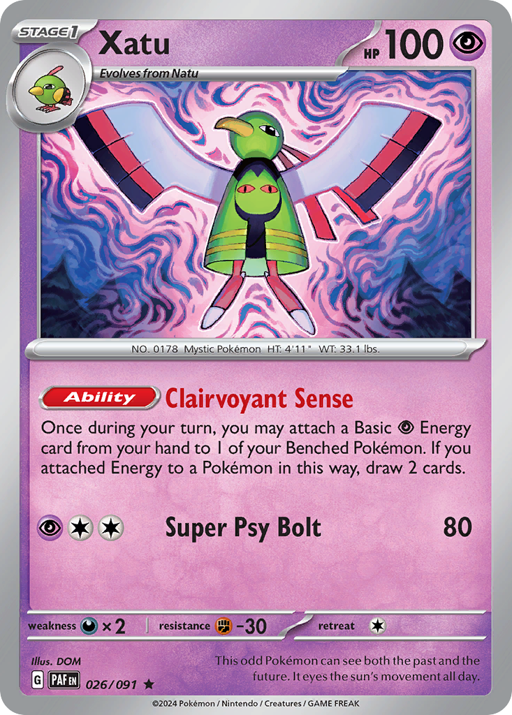 Paldean Fates Holo Xatu #26/91