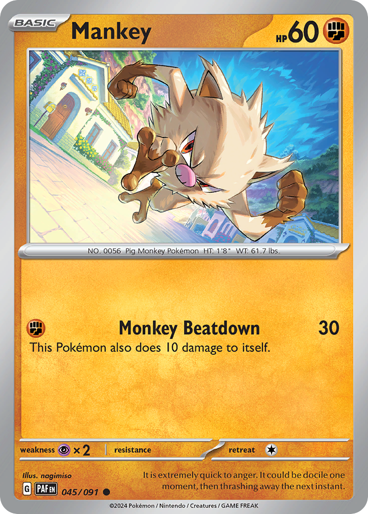 Paldean Fates Mankey #45/91