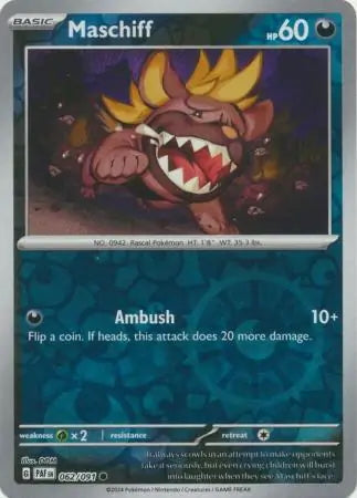 Paldean Fates Maschiff #62/91 reverse holo
