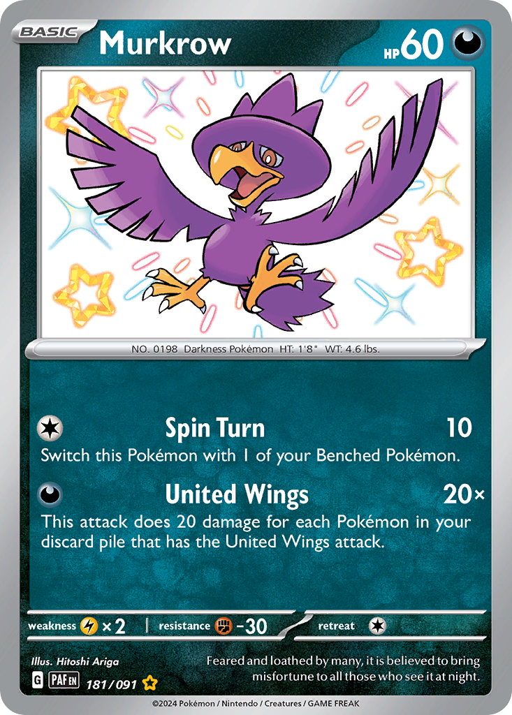 Paldean Fates Murkrow #181/91